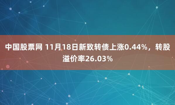 中国股票网 11月18日新致转债上涨0.44%，转股溢价率26.03%